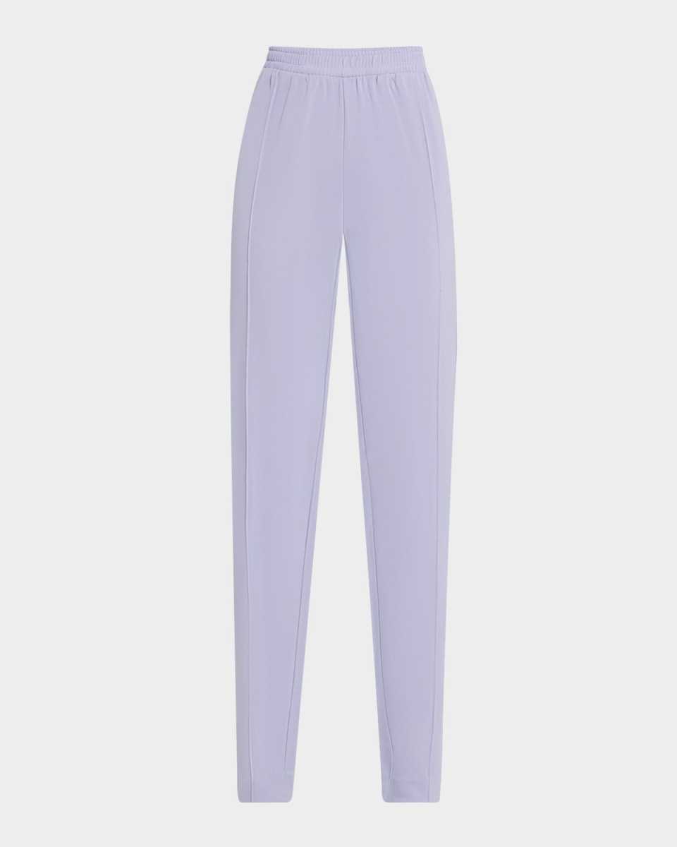 Pintuck Jersey Straight-Leg Trousers